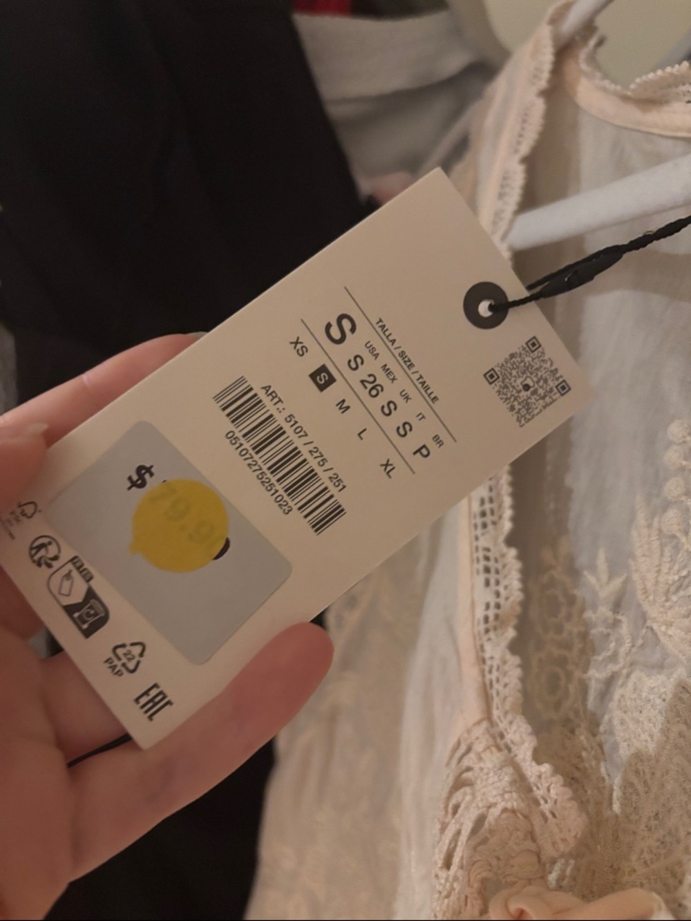 Zara Cream Lace-Trim Sleeveless Blouse - Picture 3 of 3